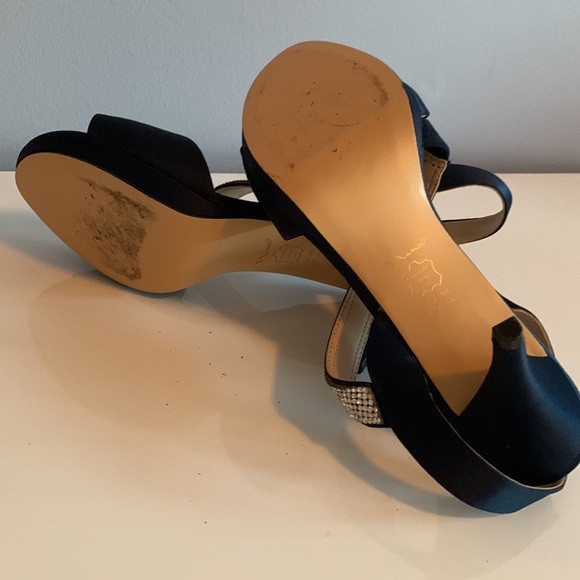 Navy blue with rhinestones 3” sandals - Picture 4 of 4